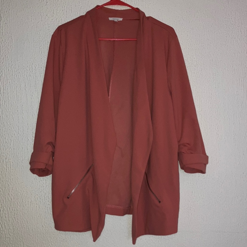 Plus-Size PINK MAURICES suit jacket with 3/4 length sleeves